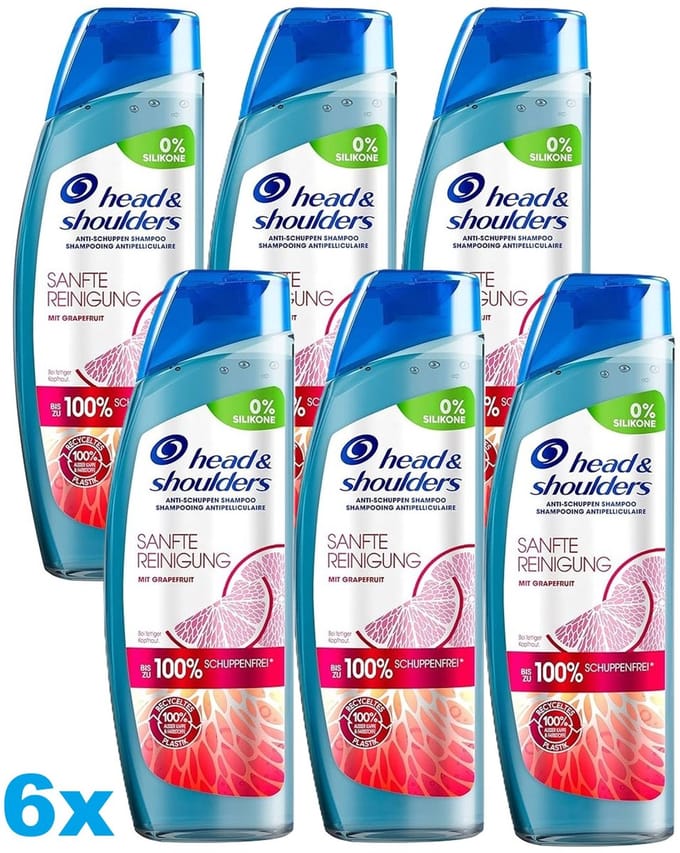 Head & Shoulders Anti-Roos Shampoo Citrus Fresh – 6 x 250 ml – Met Grapefruit – 0% Siliconen