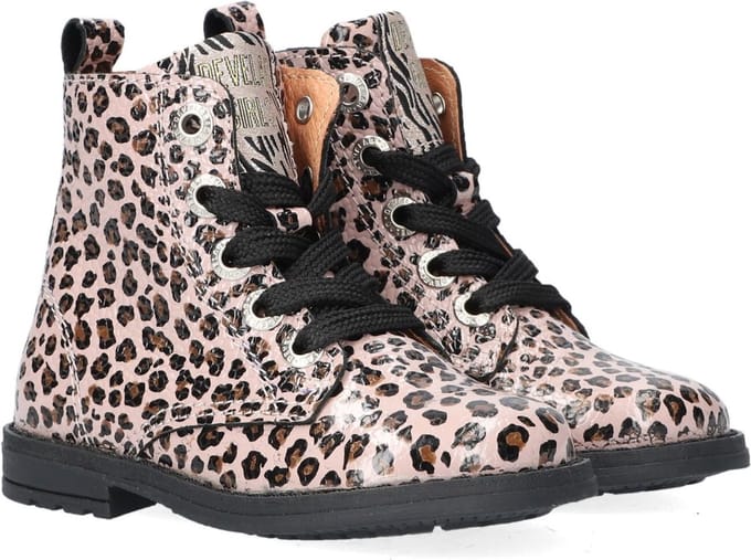 Develab 42020 Veterboots - Laarzen Met Veters - Meisjes - Roze - Maat 24