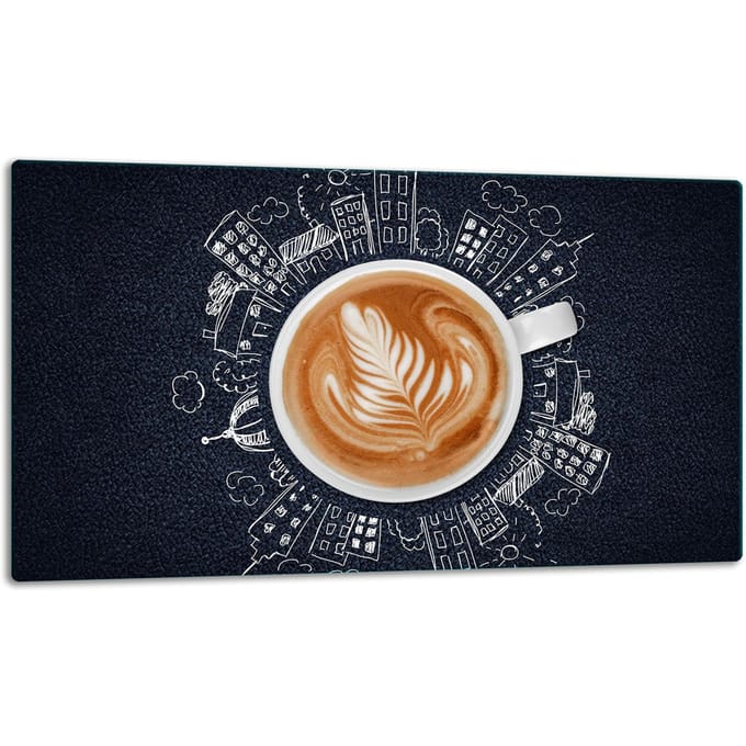 TMK ArtDeko - Snijplank - Glas - 52x30 cm - Koffiemotief