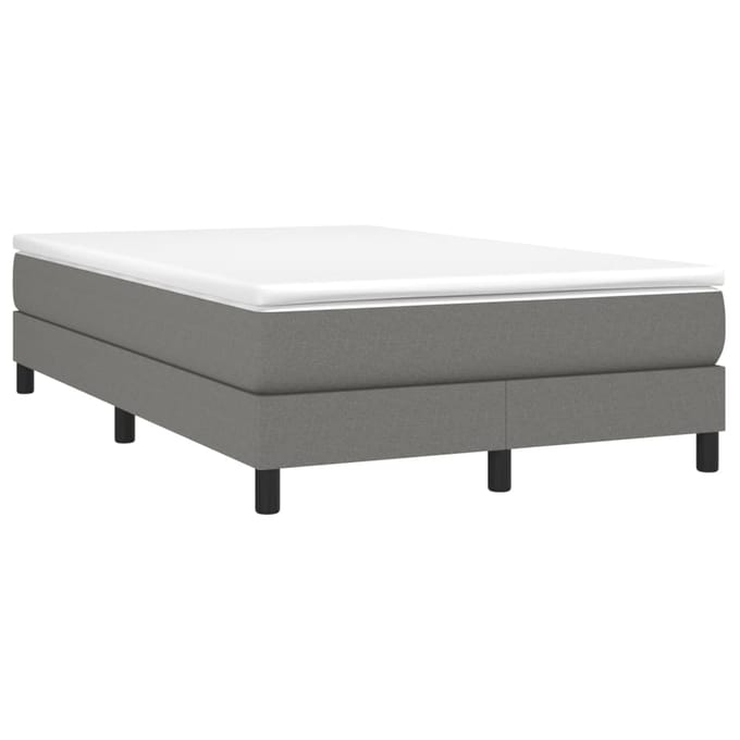 vidaXL - Boxspring - bed - 120x200 - cm - stof - donkergrijs