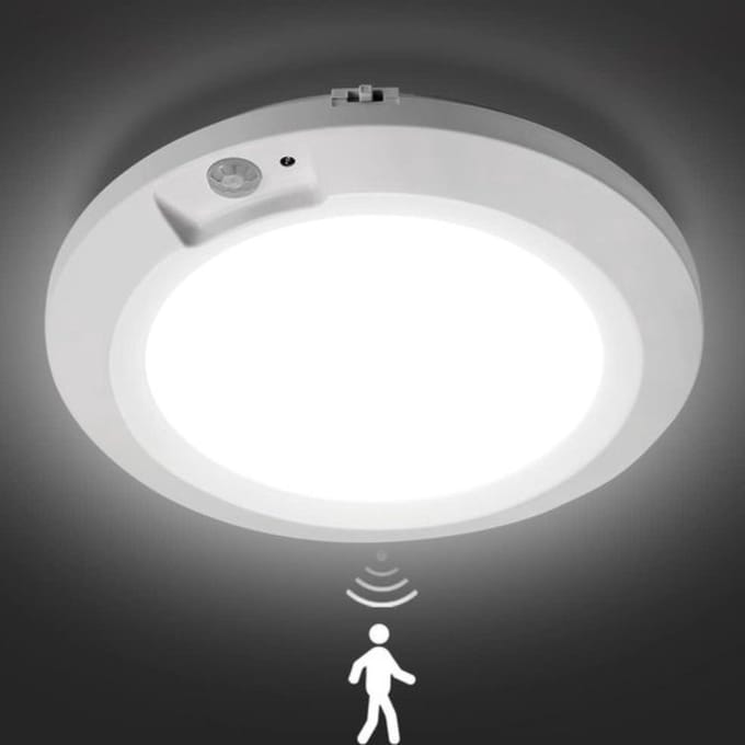Motion Sensor Ceiling Light - Battery Powered - Sensor Light Indoor - 65'' Bright Wireless Ceiling Light - Suitable for Attic Garage - Hallway Stairs - 210LM Daylight