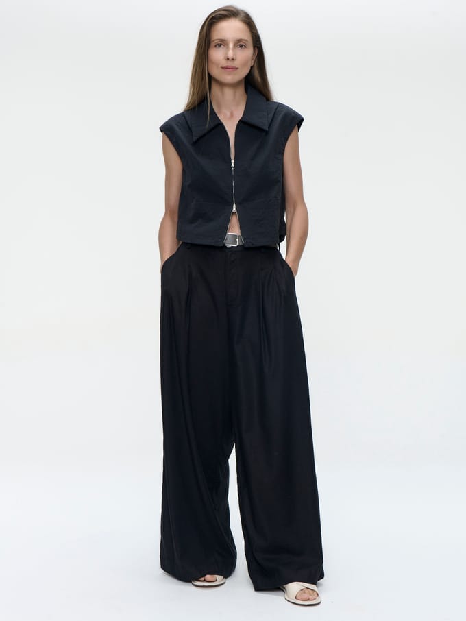Emiko taffeta jacket | Black - Black / M