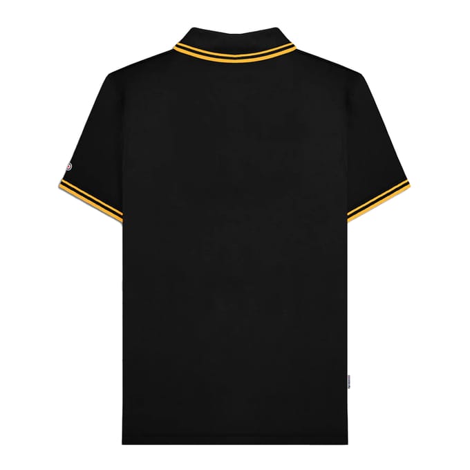 Lambretta Heren Twin Tip Poloshirt (Wit/Zwart/Goud)