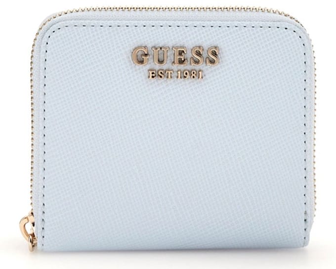 GUESS Portemonnee Laurel SLG Small Zip Around Wallet Powder Blue Lichtblauw