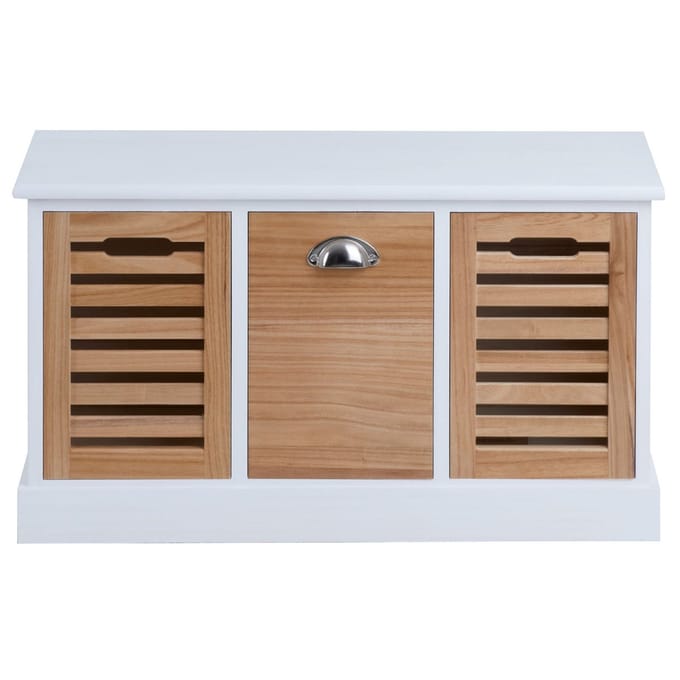Bank TRIENT in wit/naturel, 3 lades
