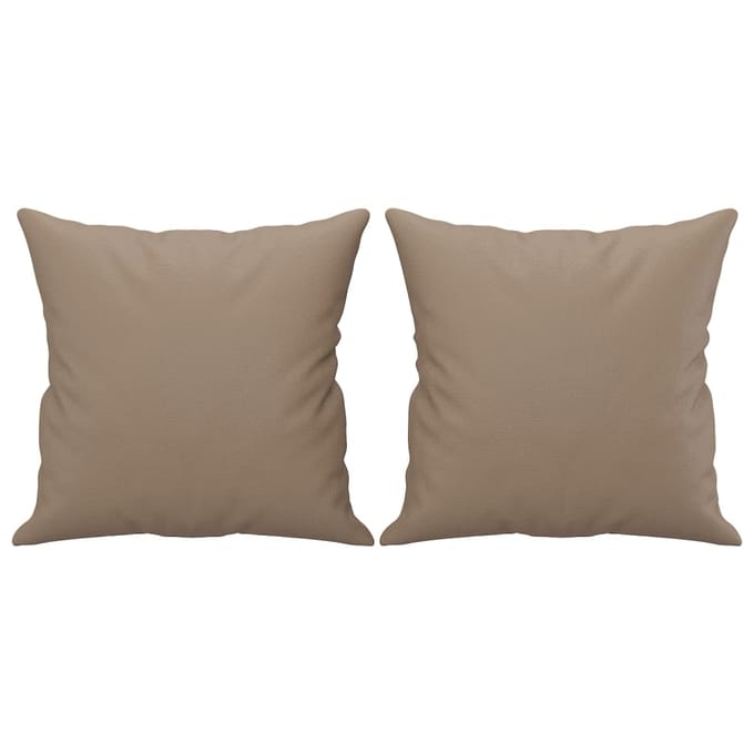 vidaXL - Sierkussens - 2 - st - 40x40 - cm - kunstleer - cappuccino