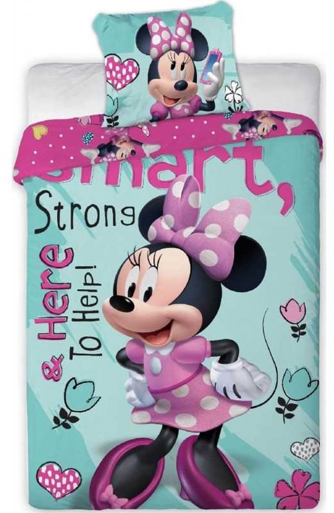 Disney - Minnie Mouse - Dekbedovertrek - 140x200 Cm - Eenpersoons - Dubbelzijdig bedrukt - Microvezel