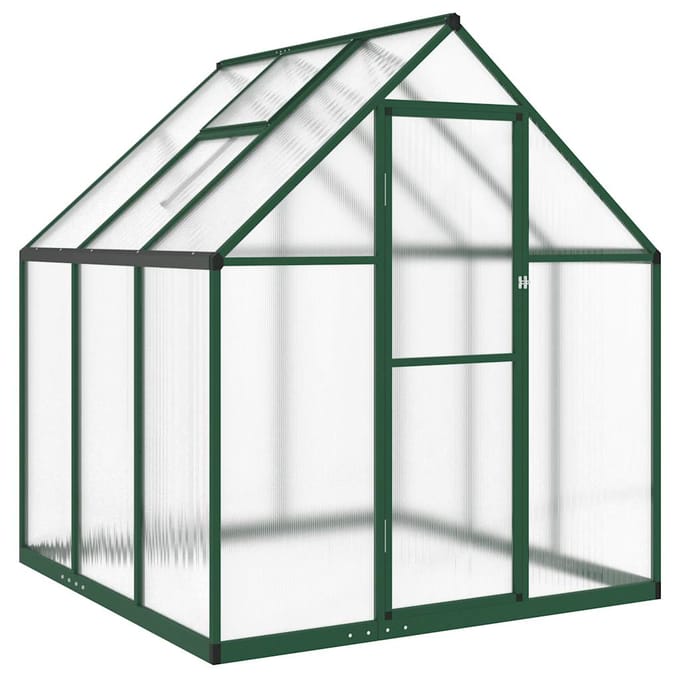 vidaXL - Tuinkas - met - basisframe - 169x169x195 - cm - aluminium - groen