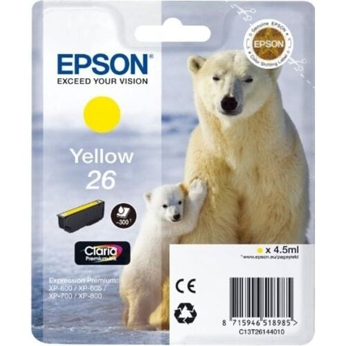 Epson Inktcartridge 26 (C13T26144012) Geel