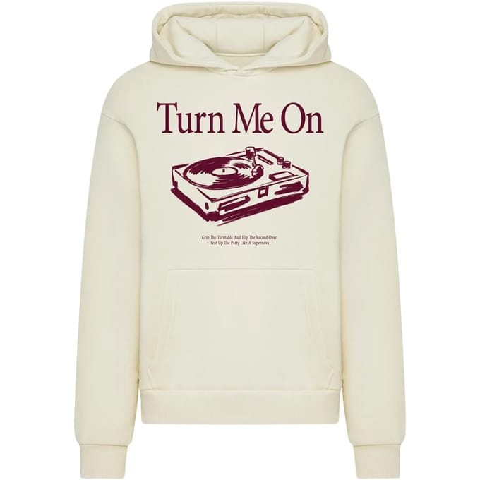 Mister Tee - Turn Me On Record Player Fluffy Hoodie/trui - M - Creme
