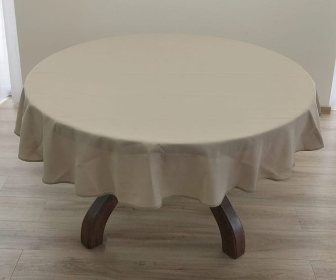 Tafelkleed 180 cm-Rond/Licht Beige