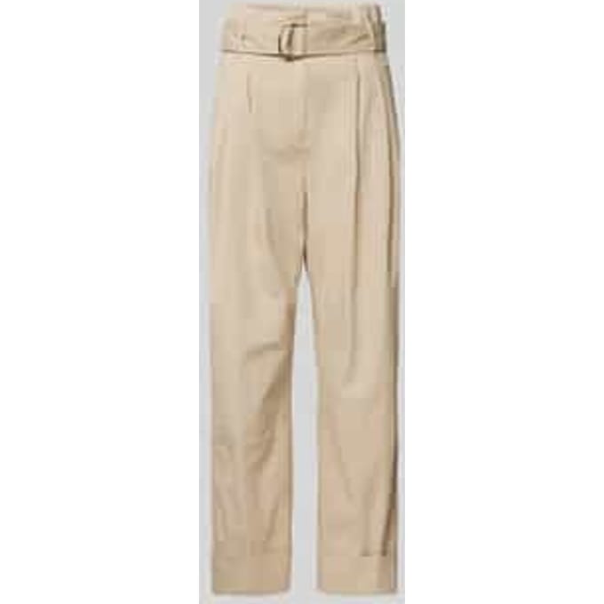 Straight fit stoffen broek met bandplooien, model 'Tashaina'