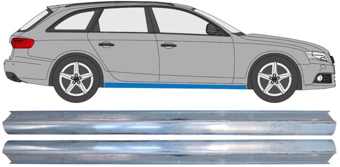 Reparatie dorpel voor Audi A4 B8 2007-2016 / Links = Rechts (symmetrisch) / Set