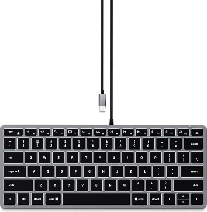 Satechi Slim W1 Backlit (US Engels Layout) - Toetsenbord - Engels (US international) - Zwart