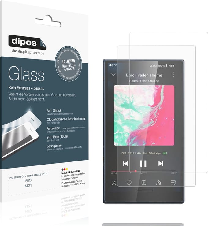 dipos – 2x Matte Pantserfolie geschikt voor FiiO M21 | 9H Screenprotector