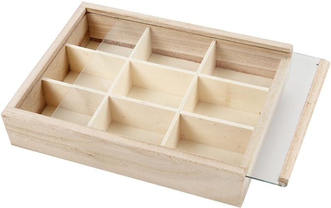 Vakkendoos – Muntendoos – Kleine Organizer Met 9 Vakken – 17x13 cm