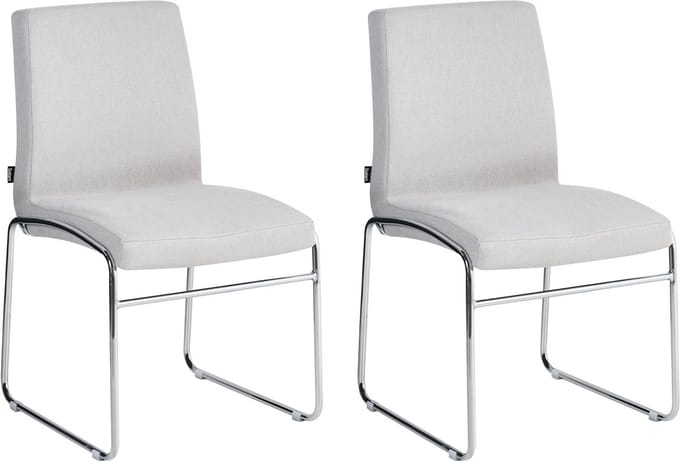 LECCO - Eetkamerstoel set van 2 - Lichtgrijs - Polyester