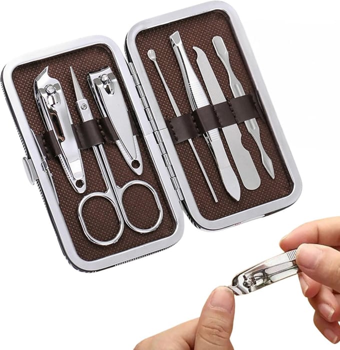 Set van 7 manicure en pedicure tools met opbergdoos - Multifunctionele hand- en voetverzorging