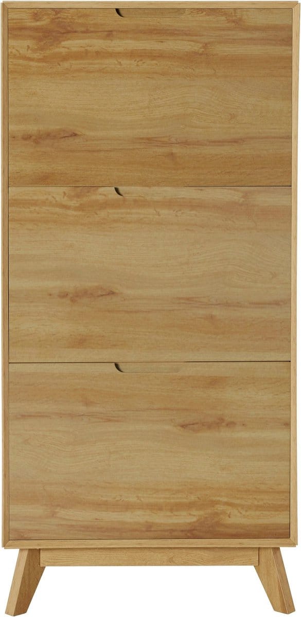 Ezra-Schoenenkast - 3-Kleps - Bruin Eikenlook