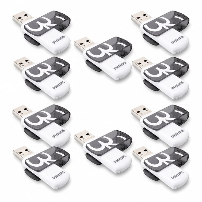 Philips USB stick 2.0 32GB - Vivid - Grijs - 10 stuks