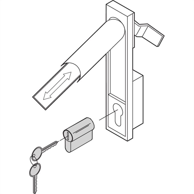SCHROFF DIN profiel halve cilinder voor Varistar en Epcase, sleutel type 333
