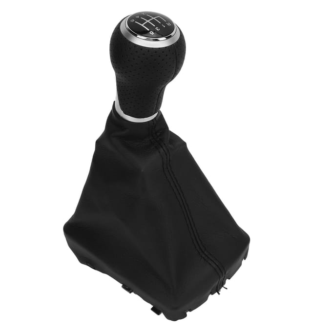 Auto 6 Versnellingen Pookknop Witte Belettering Ergonomisch Vervanging voor A6 C6 2004?2011 LHD Zilver black
