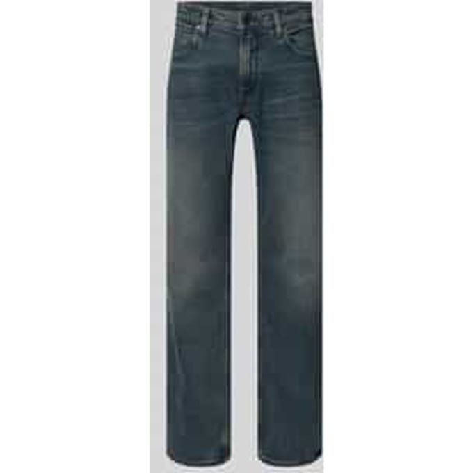 Straight fit jeans met logopatch, model 'Mosa'