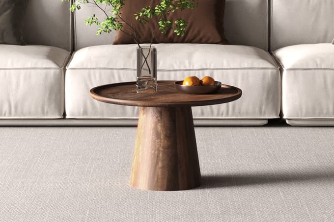 Salontafel 'Jules' 65x40 cm Rond Mango Hout Lichtbruin