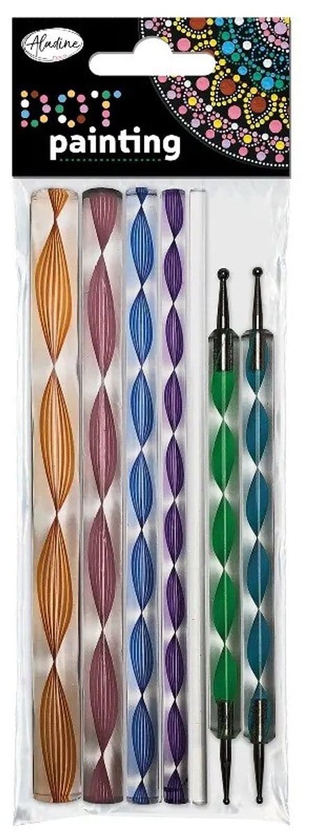 Aladine creatieve dot painting set - 7 tools voor stippen en hobby.