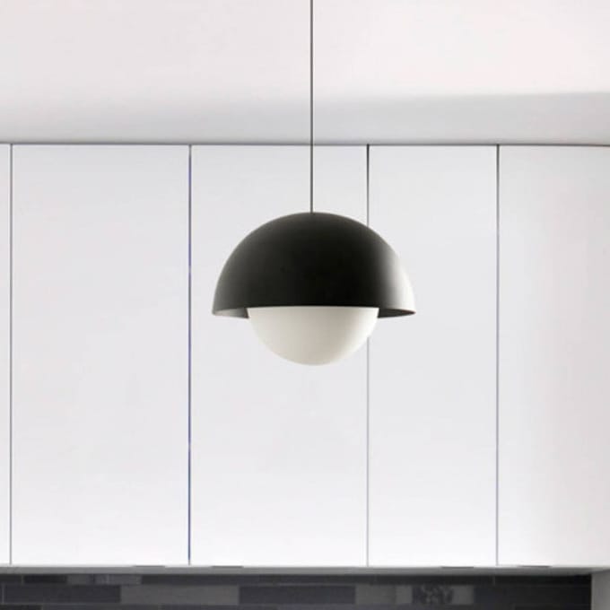 FARO BARCELONA Marisol LED hanglamp, zwart, staal/glas, Ø 30 cm