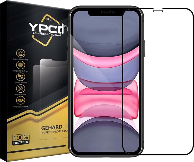 YPCd® Geschikt voor Apple iPhone 11 Glass Screenprotector - Rand tot Rand