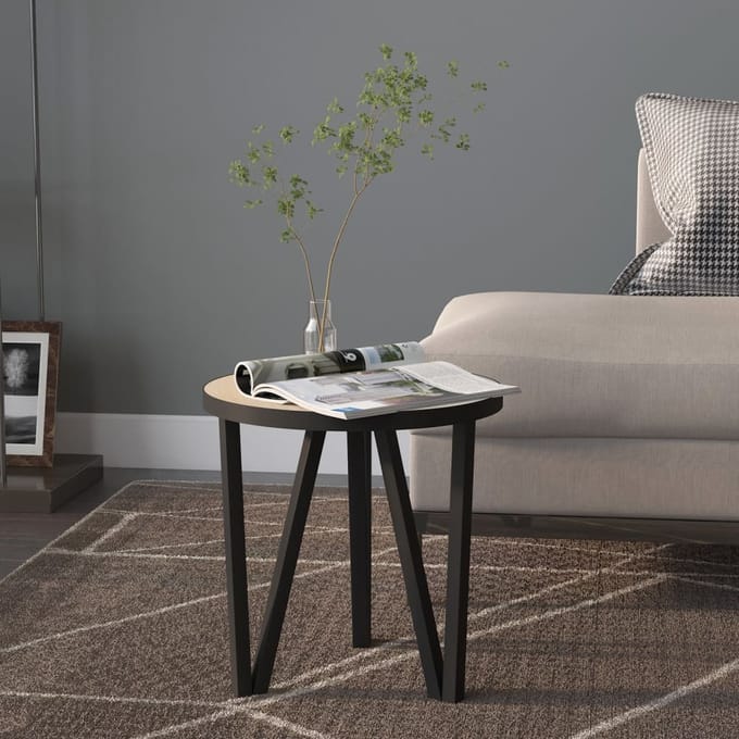 vidaXL - Salontafel - Ø35 - cm - MDF - sonoma - eikenkleurig
