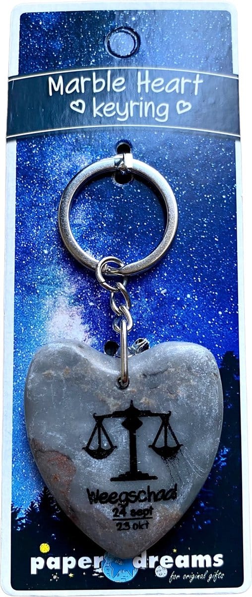 Paper Dreams - Sleutelhanger - Marmer - hart - Weegschaal - HANBAR