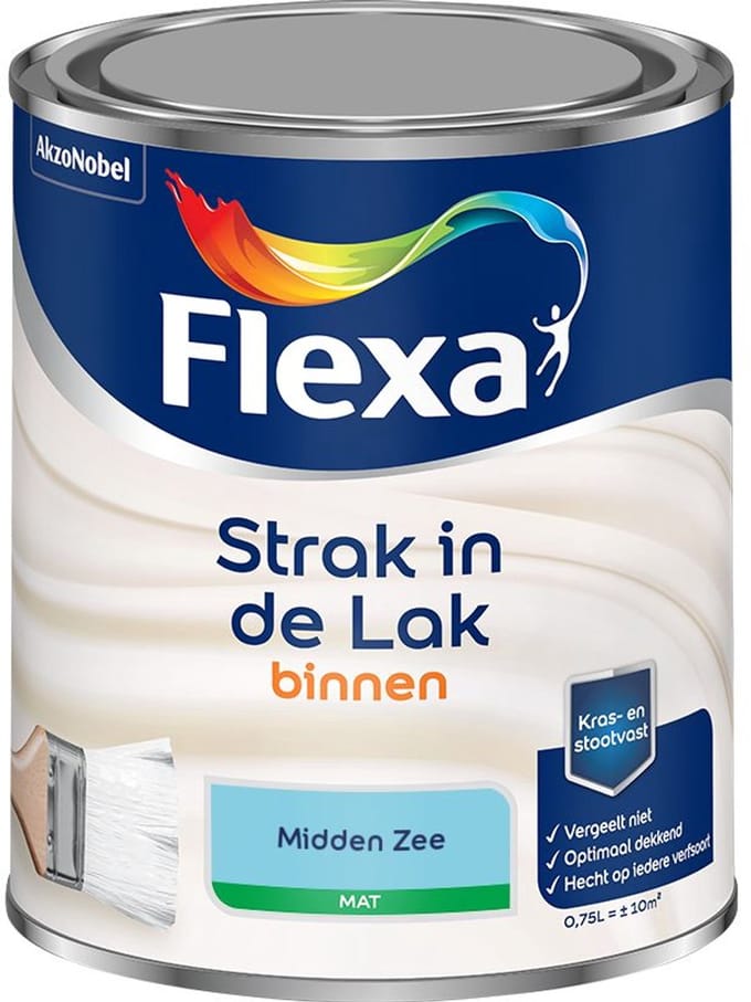 Flexa - Strak In De Lak Binnenlak Mat - Midden Zee - Mengverf - 750 Ml