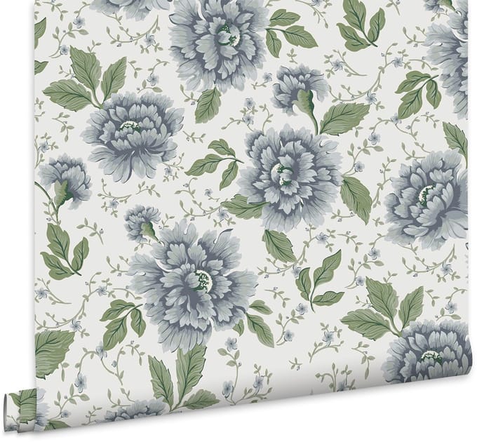 Laura Ashley Pickworth Posy Behang - Bloemen - 10mx52cm - Blauw