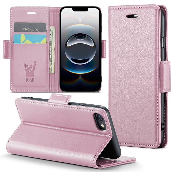 Hoesje geschikt voor iPhone 16e - HyperCase Book Cover Kunstleer Rose
