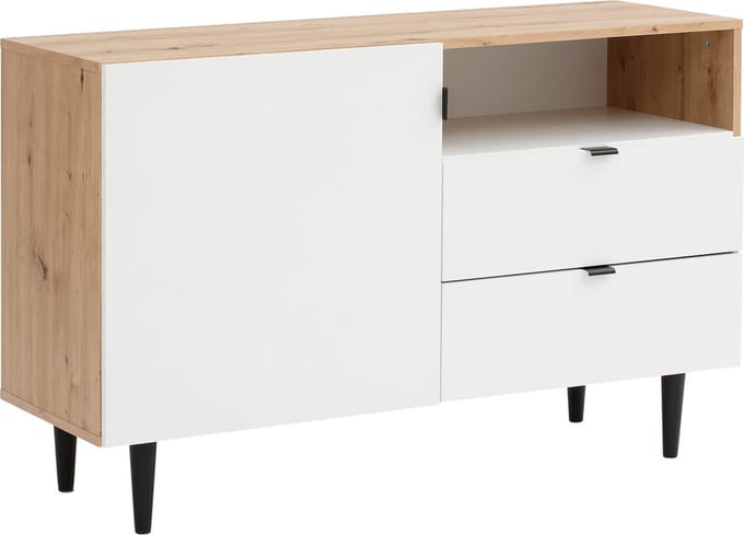 Legro-Dressoir - 1-deur 2-laden - Wit MDF