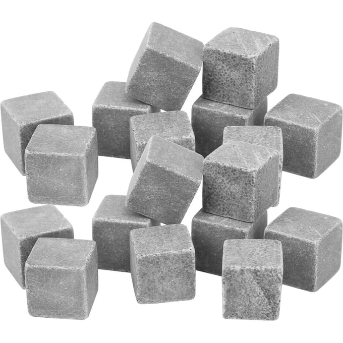 2 Sets 9pcs Set Pierres à Whisky Glaçons à Siroter Refroidisseur Réutilisable Pierres Refroidissantes pour Boissons Vins gray