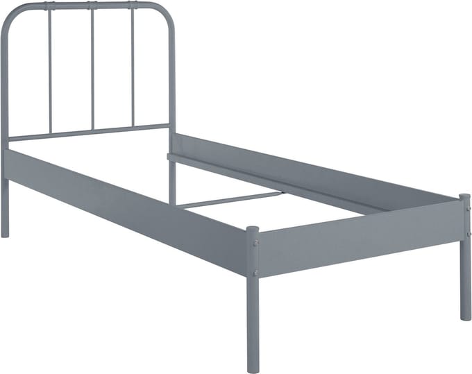 Aaron-Bed - 90 cm - Grijs Metaal