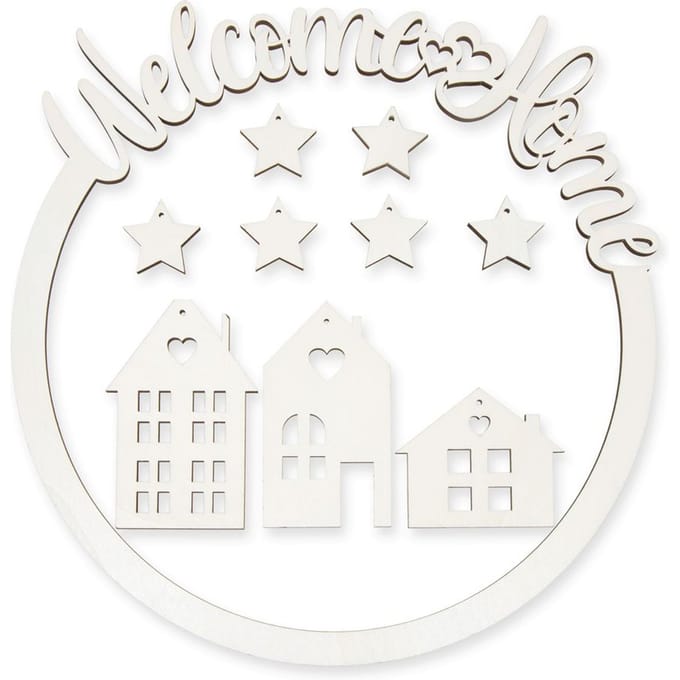 Houten ringset "Welcome Home"