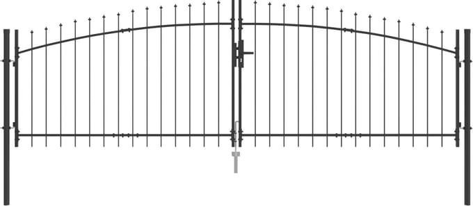 vidaXL - Dubbele - Heining - WOERDEN - 400 - x - 199,5 - cm - Staal - Vergrendelbaar