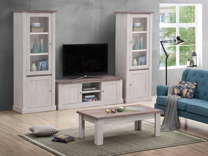 Belfurn - TV-wand Elyna-2 van 305 cm landelijke stijl