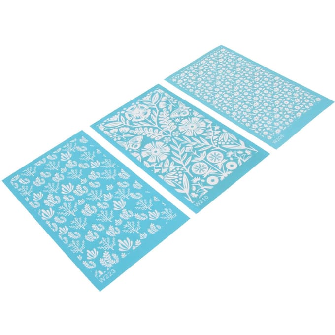 Polymeerklei Zeefdruk Stencils DIY Herbruikbare Zeefdruk Print Kit voor Sieraden Klei Oorbellen Decoratie 208, 210, 223 white