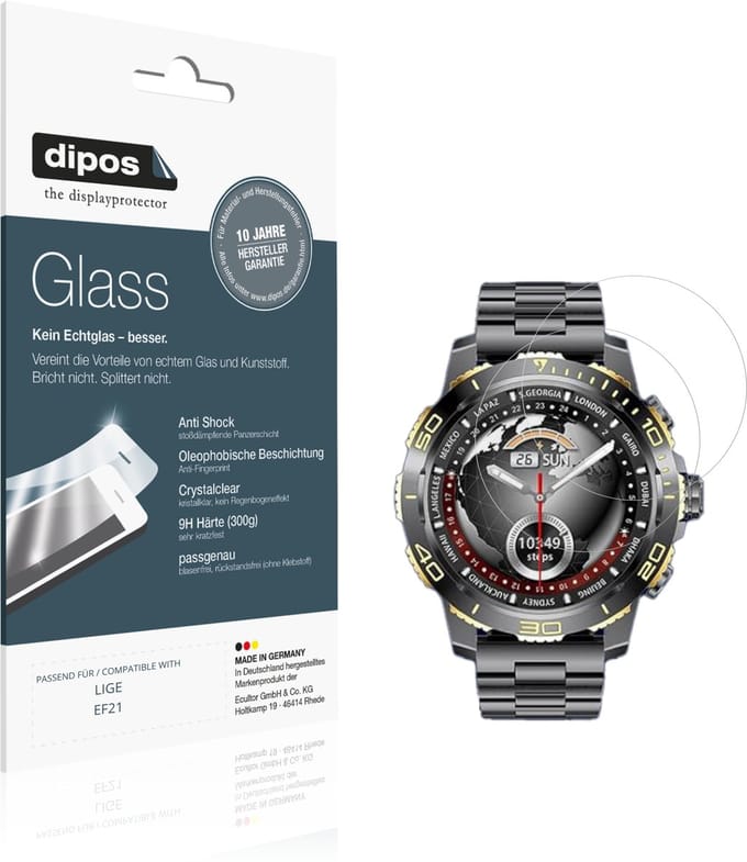 dipos – 2x Pantserfolie geschikt voor LIGE EF21 | 9H Screenprotector