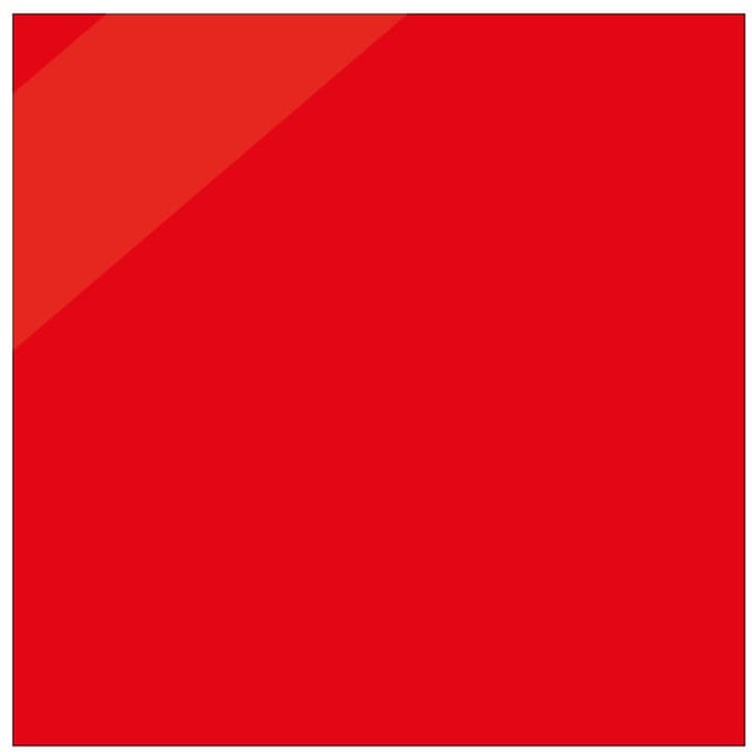 Blanco sticker glans rood, vierkant, beschrijfbaar 100 x 100 mm