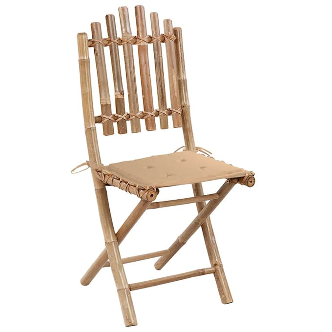 vidaXL - 5-delige - Tuinset - inklapbaar - met - kussens - bamboe