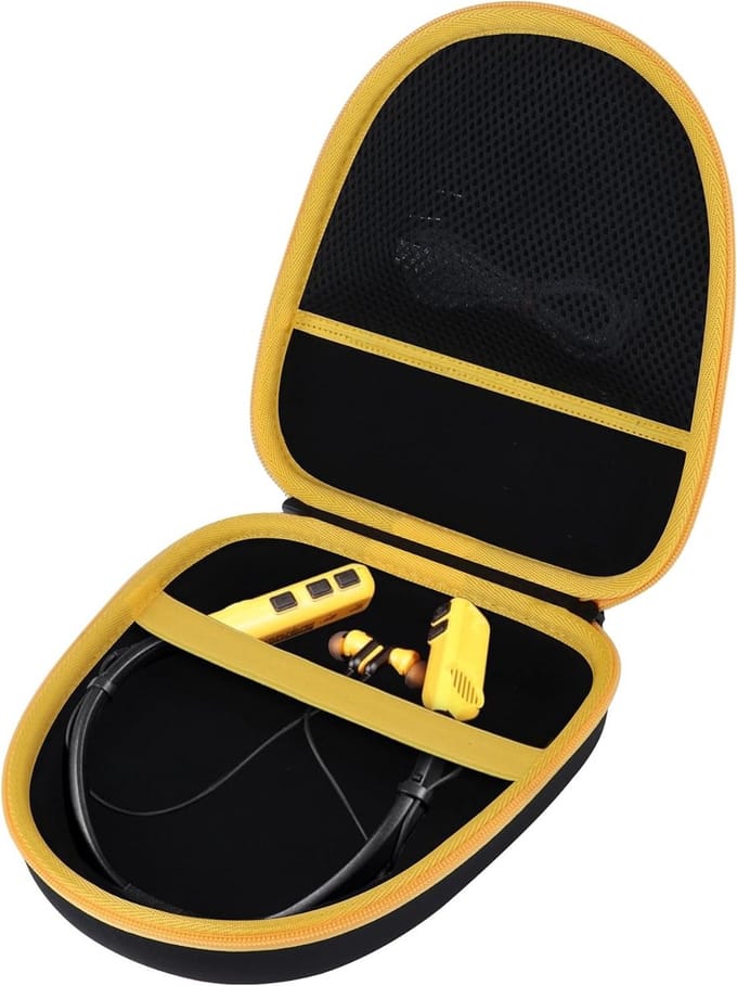 Hard Case voor Draadloze Oordopjes - Bescherming, Compact en Lichtgewicht (Geel)