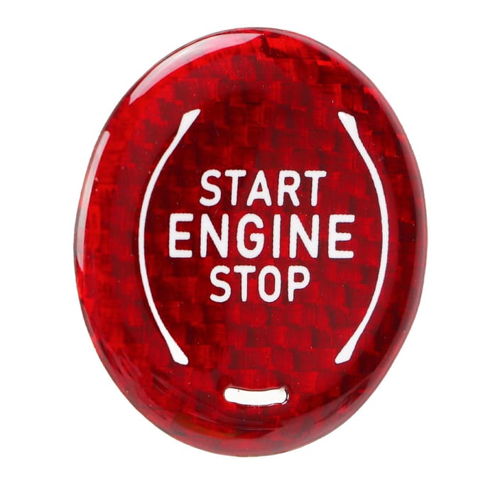 Auto Motor Start Stop Knop Cover Trim Koolstofvezel Vervanging voor Corvette C8 2020 tot Heden rood