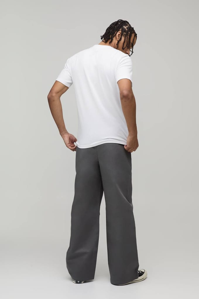 Wide Fit Pleat Front Work 365 Trouser | Charcoal | Size 44