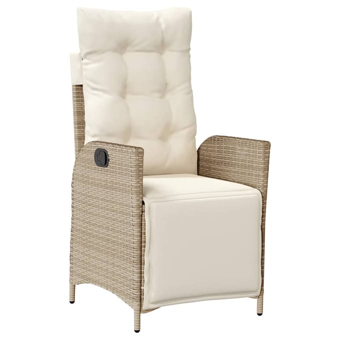 vidaXL - 7-delige - Tuinset - met - kussens - poly - rattan - beige